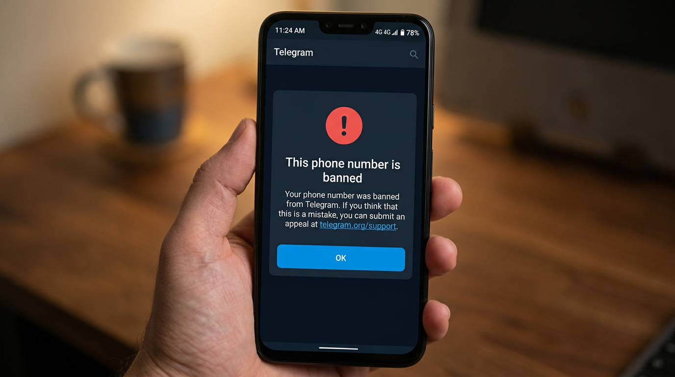 Telegram 被封号显示 This phone number is banned