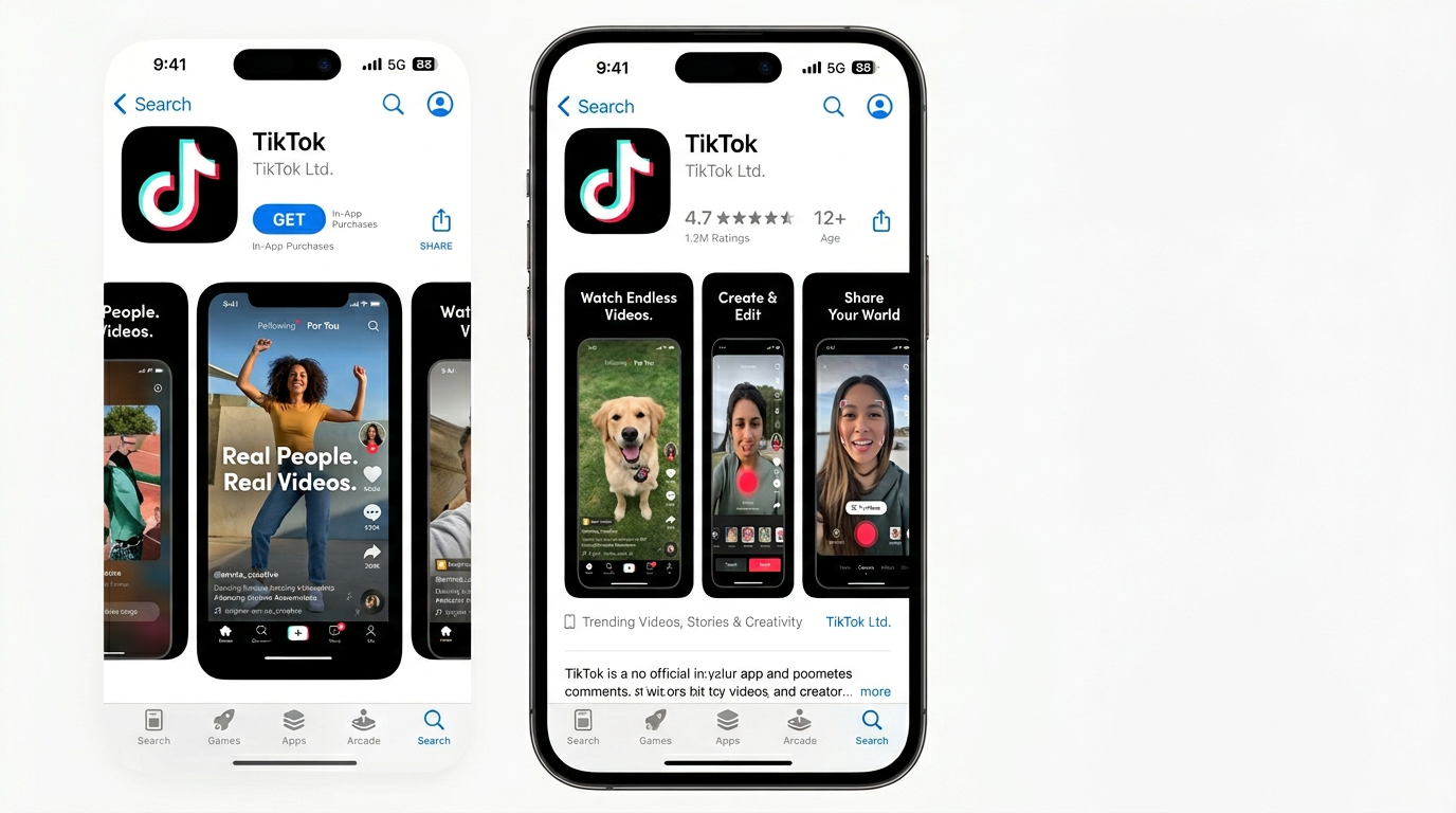 App Store 中搜索下载 TikTok
